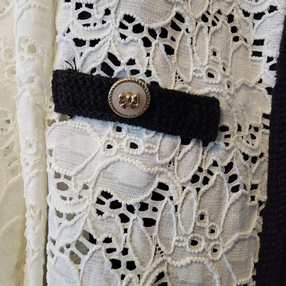 Embroidered Midi Black Dress Short Sleeve Women's Small - Picture 15 of 16